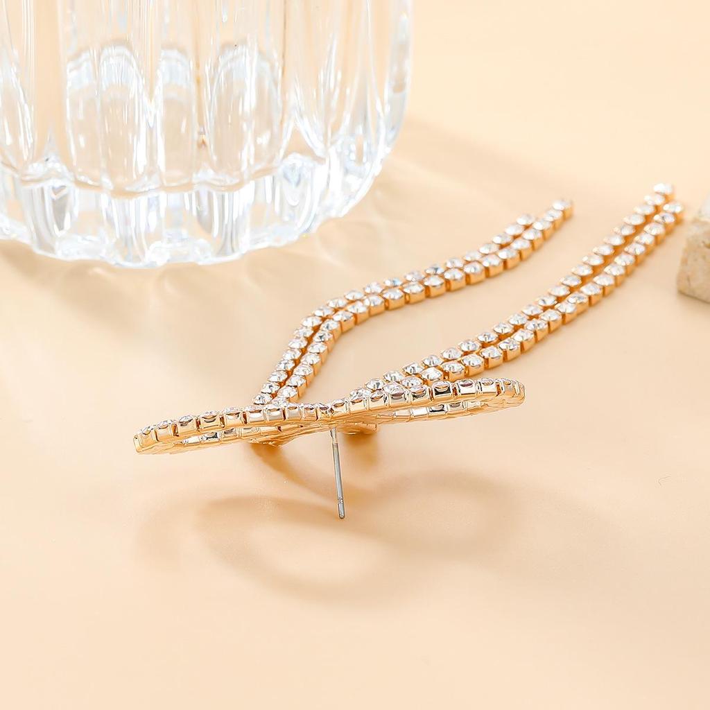 Серьги Super Flash Claw Chain Bow Tassel - Свадебные украшения из Европы и Америки