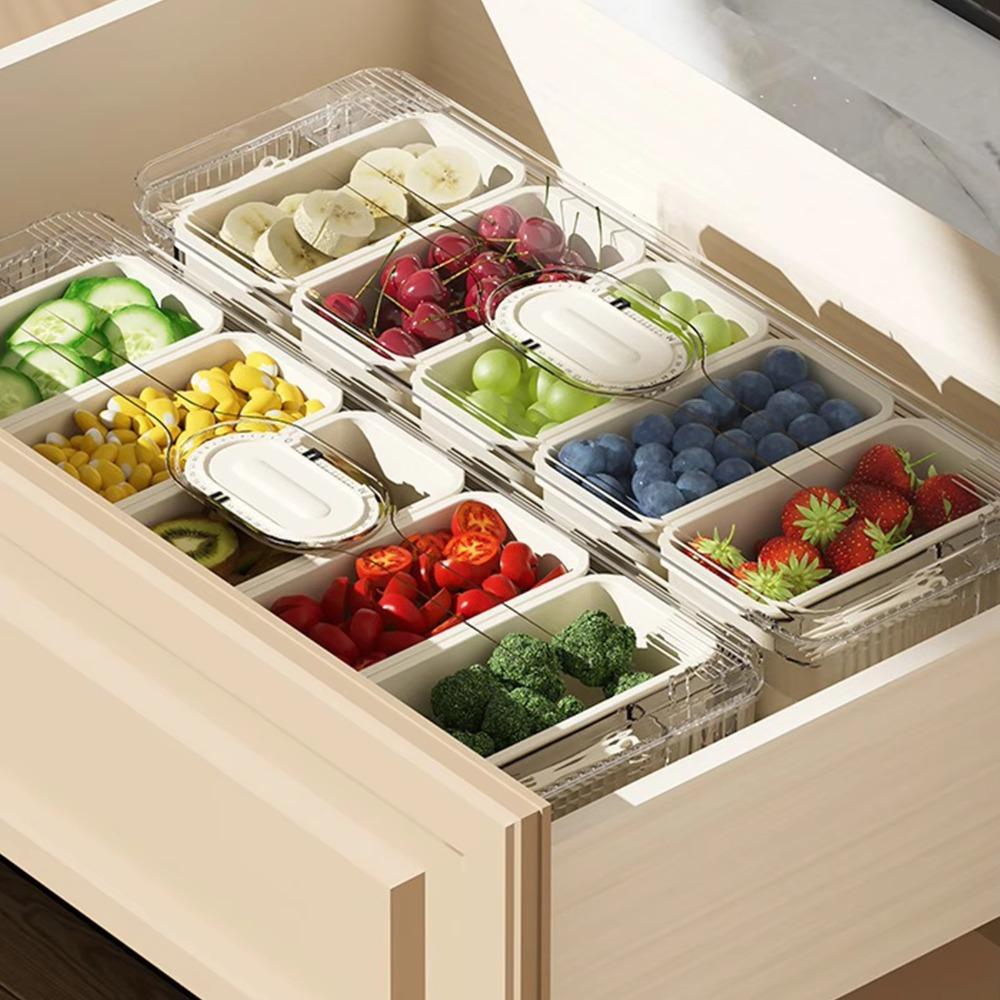 5 Grid Refrigerator Storage Box Detachable Chilled Fruit Fresh-keeping Box Fridge Fruit Box