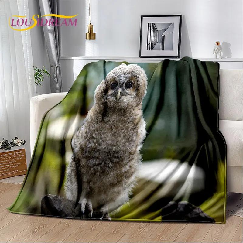 Мягкое плюшевое одеяло с милой совой 3D мультфильмом, фланелевое одеяло для гостиной, спальни, кровати, дивана, чехол для пикника, Bettdecke Kid