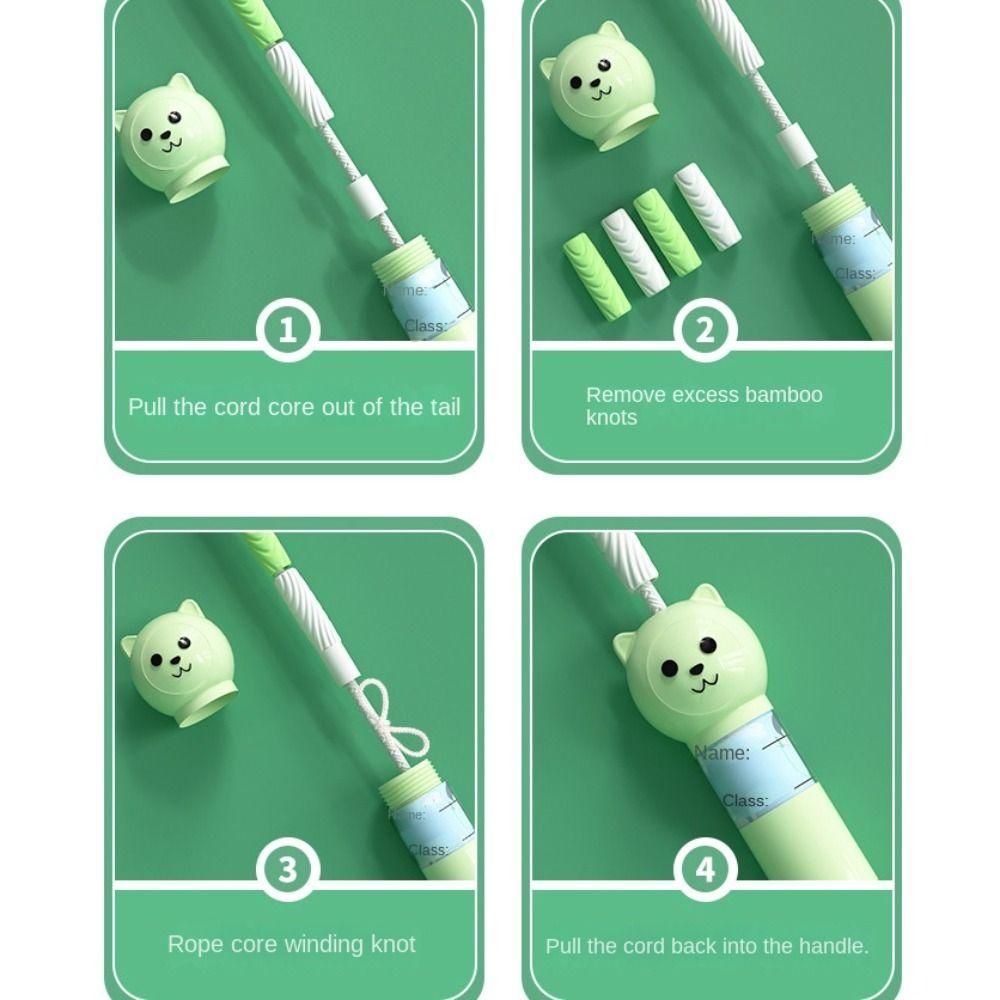 2.8m Segmented Fitness Jump Rope Bamboo Joint Sports Rope Soft Bead Skipping Rope  Home Exercise