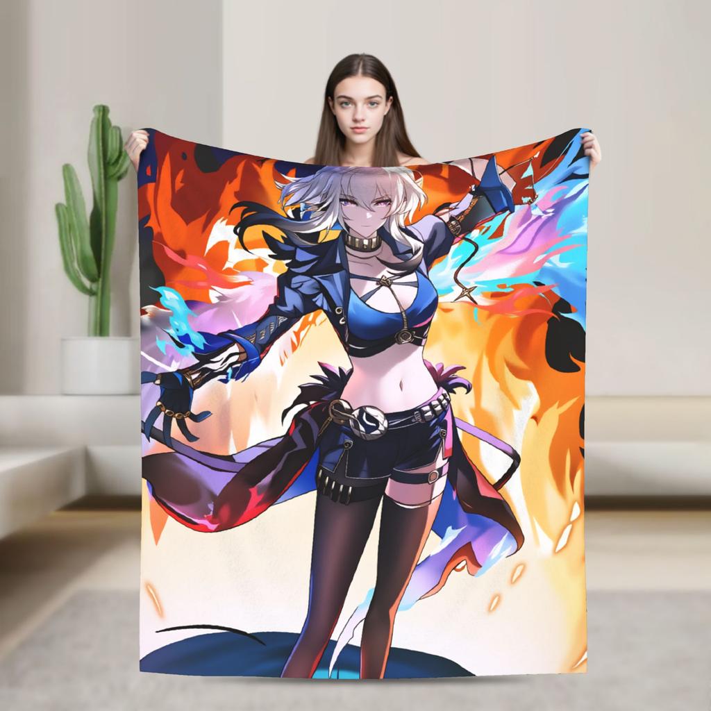 Chisa Wuthering Wave Galbrena Blanket  Warm Soft Fluffy Plush For Couch Chair Sofa Bed Decorative Flannel Bedspread Bed Cover