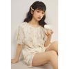 Jiangnan He 11-year summer pure cotton cartoon short-sleeved shorts set women's loungewear pajamas two-piece set