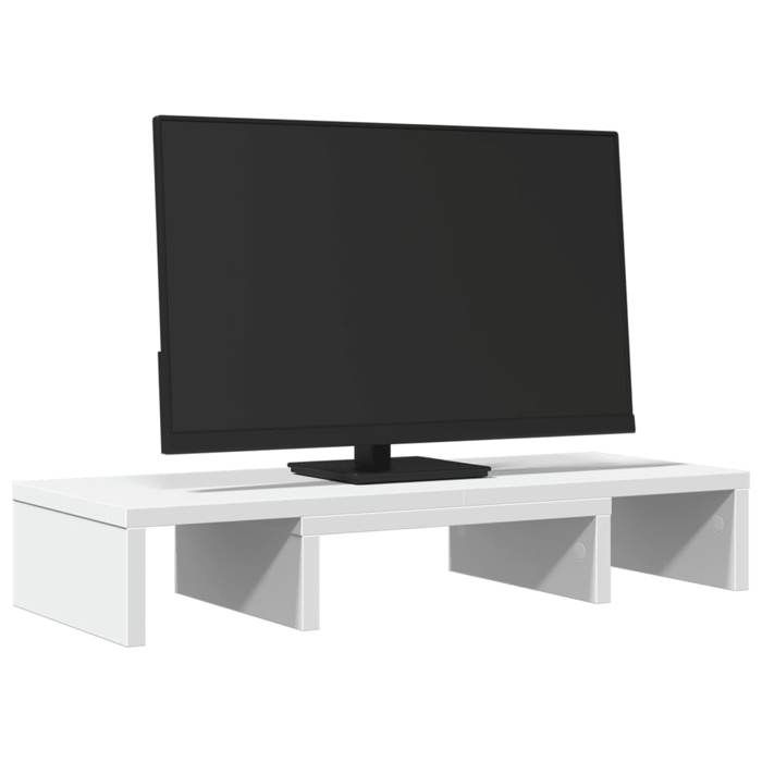 VidaXL Adjustable Monitor Stand White Engineered Wood, Adjustable Monitor Riser, Computer Screen Stand, 854625