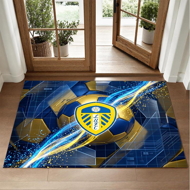 Коврик с дизайном футбольного клуба Leeds United из кристаллического бархата, мягкий декоративный коврик для спальни, прихожей