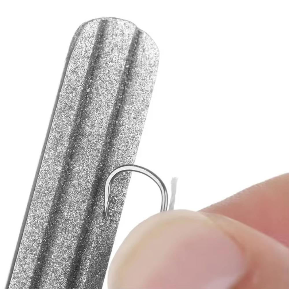 2Pcs Diamond Stone Fishing Hook Sharpener Anti-skid Fishing Tools for Outdoor Fishing
