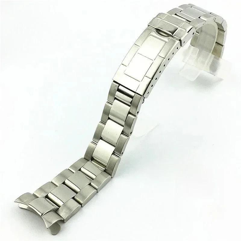 Браслет из нержавеющей стали с загнутым концом, винтажный ремешок для часов, подходит для Rolex Submariner 16610 для Water Ghost, стальные ремешки 20 мм
