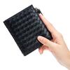New Short Ultra-thin Woven Wallet Large Capacity European and American Fashion Wallet Zipper Change Bag Card Bag Men