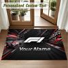 Crystal Velvet Square Rug Custom NameF1 Pattern Non Slip Home Floor Decor Rug