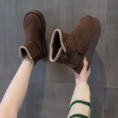 Зимние ботинки на толстой подошве повседневная обувь