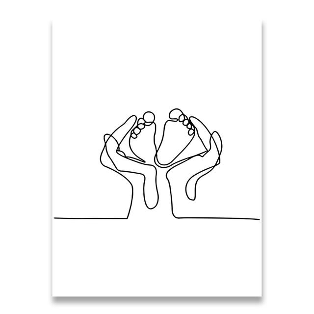 Геометрический рисунок линии, картина, украшение для дома, скандинавская картина на холсте, настенные художественные фигурки, постер «Семейная любовь»