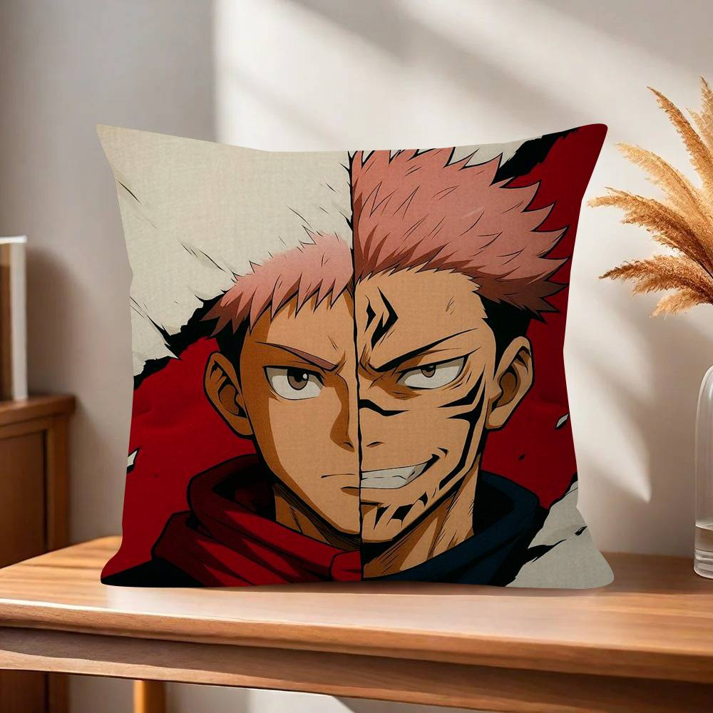 Anime Itadori Yuji Decorative Room Aesthetics Pillow Case Home Decor Bedroom Sofa Bed Couch Pillow Cover x
