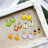 Cute Fashion Fruit Watermelon Strawberry Pendant Dangle Earrings for Women Sweet Kiwi Lemon Orange Drop Earrings Girl Jewelry