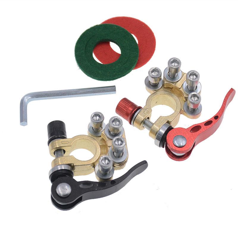 1 Pair Car Battery Terminal Connectors Positive Negative Car Battery Terminals Clamp Connector Quick Release Disconnect