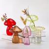 Flower Vase Adorable Mushroom Shape Transparent Glass Planter Unique Plant Propagation Station for Home Decoration