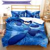 3pcs Cartoon Rockman Game Megaman pattern bedding set duvet cover set includes duvet cover &pillowcases, perfect all season bedroom decoration & gift