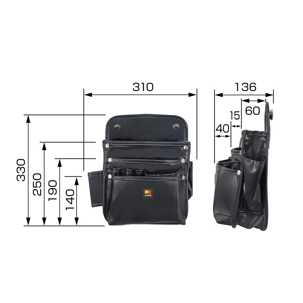 Tajima Sef Nail Bag 3-Tier, Nylon, SFKBN-KG3L2H