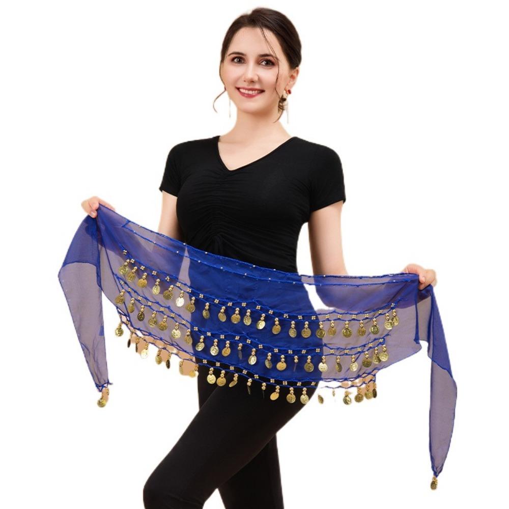 Adjustable Bellydance Waist Chain Gold Color Coins Dancing Waist Belt  Stage Performance