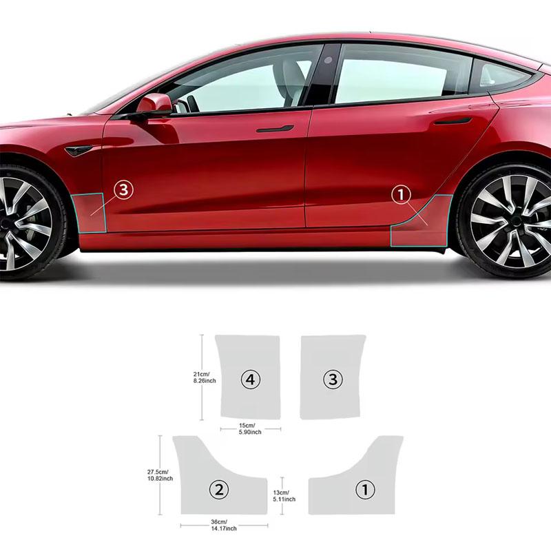 TPU PPF Protective Film Kit for Tesla Model 3 2017-2024 Car Front Rear Door Paint Protection Transparent Sticker Auto Decal