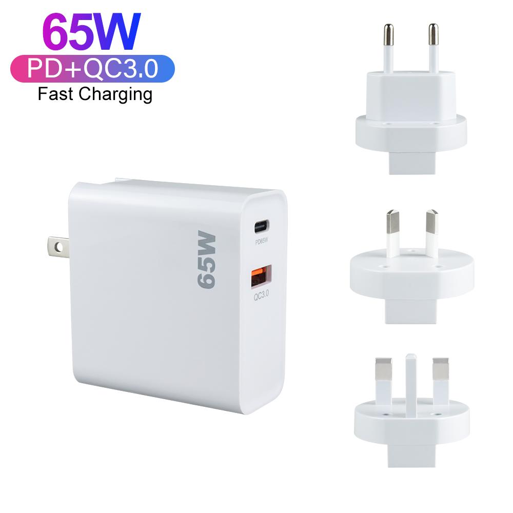 Original PD 65W QC3.0 Super Fast Charger Type C GaN Charger EU US UK AU Plug Wall Charger for IPhone IPad Apple Watch