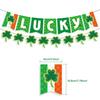 St. Patrick'S Day Decorative Ornament Party Decorative San Par Banner Flag Four Leaf Clover Swirl