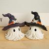Halloween Ornament Ghost Wearing Witch Shape Statue Indoor Outdoor Display Statue Haunted House Ghost Ornament
