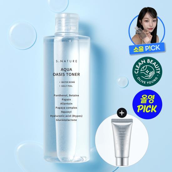 S-Nature Aqua Oasis Тонер 300 мл специальный (+ 30 мл увлажняющего крема)