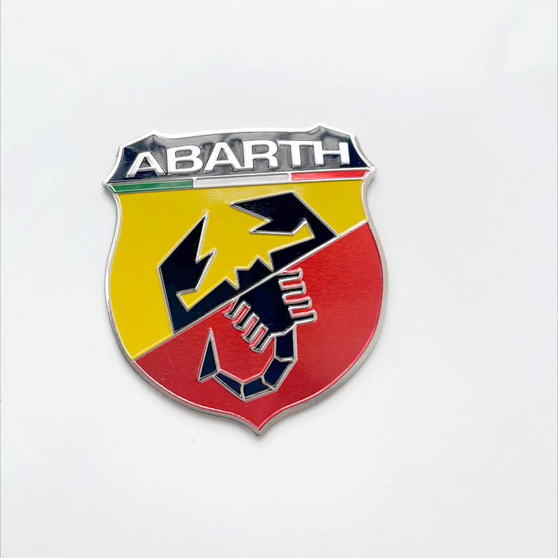 3D Aluminum Car Rear Trunk Fender Emblem Badge Sticker Decals for Abarth 500 124 Punto Ducato Palio Bravo Accessories