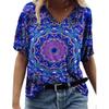 Summer V-neck 3D Abstract Printed Top Fashionable Casual Short Sleeved Women's T-shirts