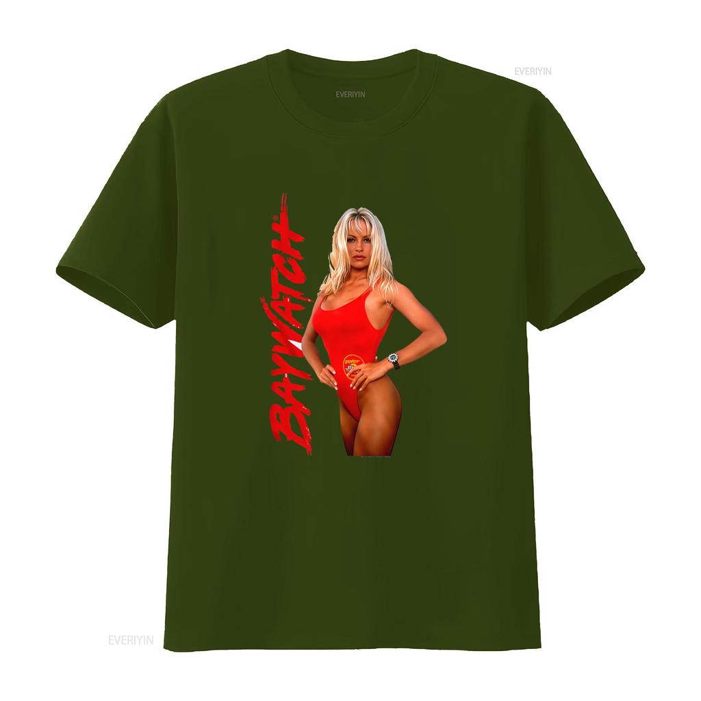 Baywatch Pamela Anderson Unisexs T Shirt 2X TV Beach Babe Lifeguard CJ Parker 2015 Red Print Design vintage Soft