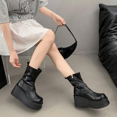 Женские летние ботинки Мартин на толстой подошве с круглым носком, новые, простые, с темпераментом, короткие ботинки