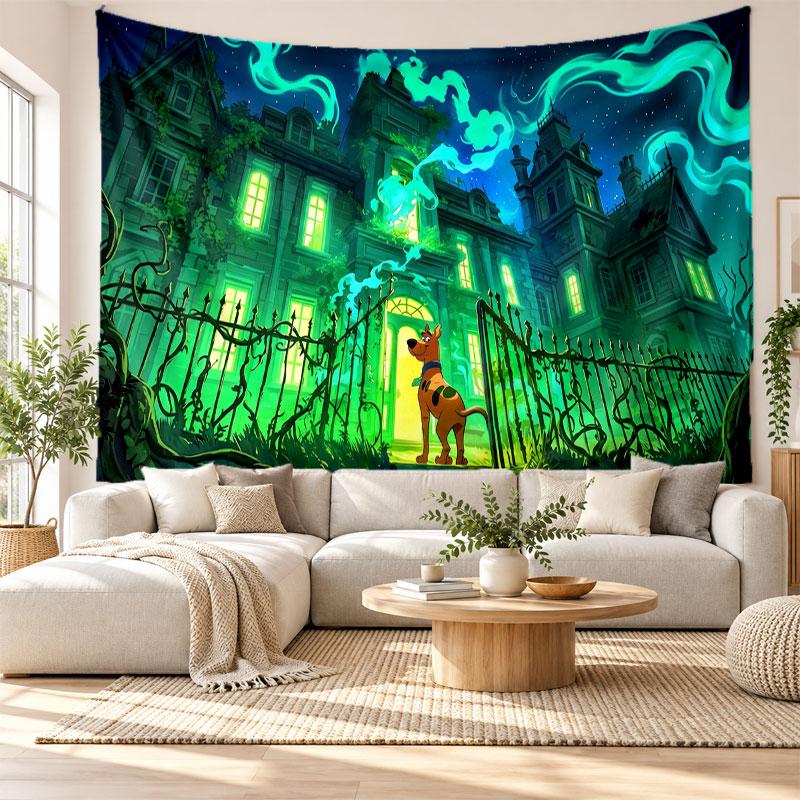 Scooby-Doo Wall Tapestry Home Decor Hanging Cloth Art Background Tapestry for Bedroom