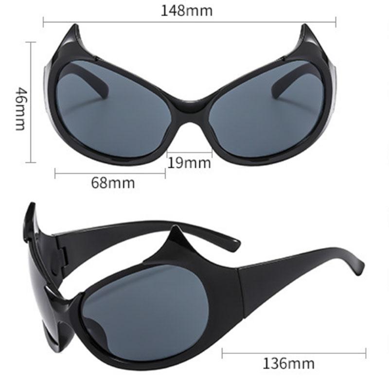 New Large Frame Oval Shape Sunglasses Women Brand Designer Fashion Sun Glasses Men'S Outdoor Hip-Hop Eyewear Uv400