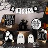 Межсезонное Хэллоуинское BOO Деревянный Замок-Призрак Поднос Украшение Вывеска