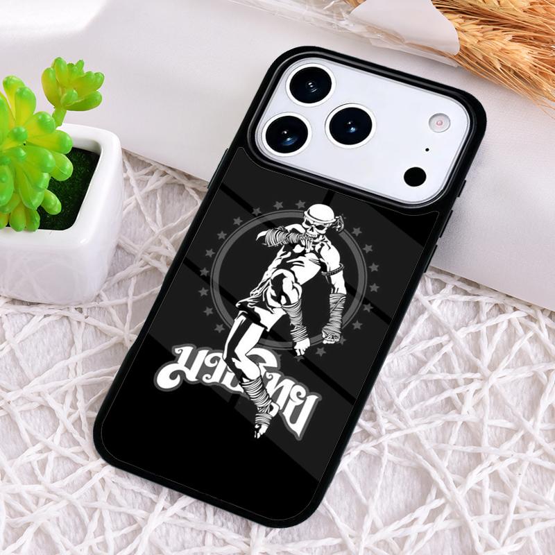 Muay Thai Knee Shockproof Phone Case for iPhone 17 Air 16e 15 11 12 14 13 Pro Max Cover Coque