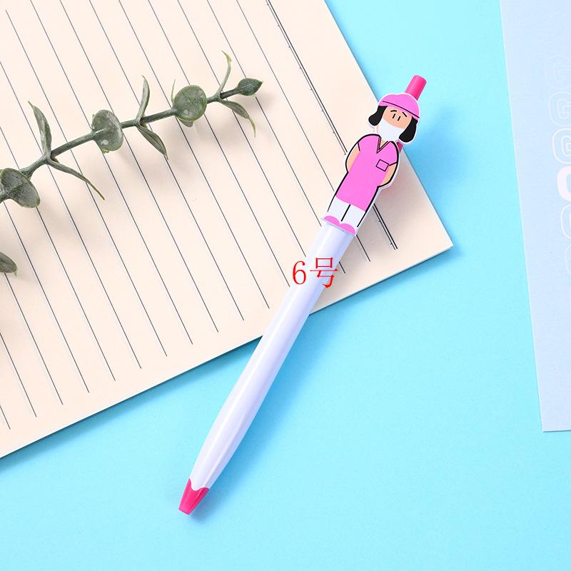 Doctor Nurse Pen Creative Press Ballpoint Pen Cartoon Character Pen Convenient For Teachers Nurses Students