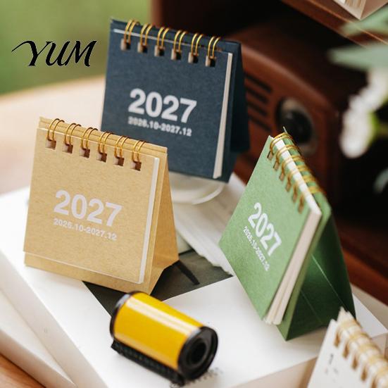 Practical Gift for Students Professionals Mini Desk Calendar 2026-2027, Oct 2026 to Dec 2027 Standing Flip Small Functional Planning Calendar,