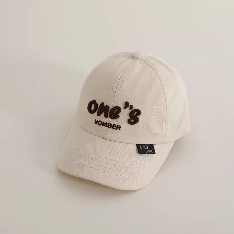 Spring Autumn Thin Kids Block Letter Embroidery Baseball Cap Stylish Boys Duckbill Hat