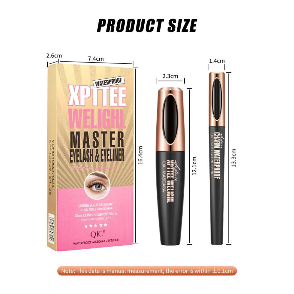 Тушь для ресниц QIC Plumb 4D, набор подводок для глаз 2 в 1, версия водостойких натуральных локонов и косметического макияжа