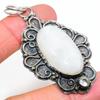 Natural Rainbow Moonstone, Topaz Gemstone 925 Sterling Silver Pendant 2.68" C7G96