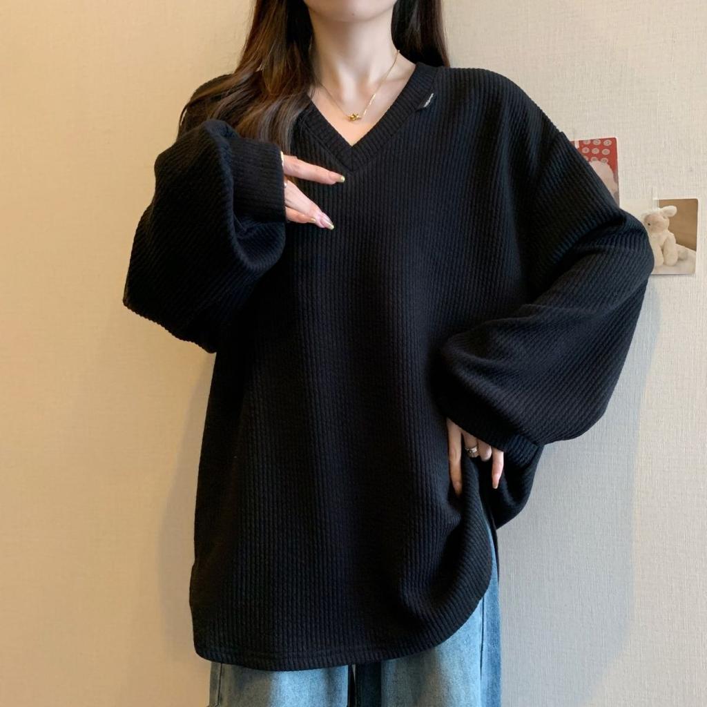 Women Clothes Trend Loose All-match Youth T-Shirts Spring Autumn Long Sleeve Solid Simplicity Street Casual Tops Fashion Vintage