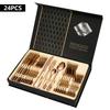 Stainless Steel Tableware 24-piece Knife, Fork and Spoon Gift Box Set Kitchen Tableware Set
