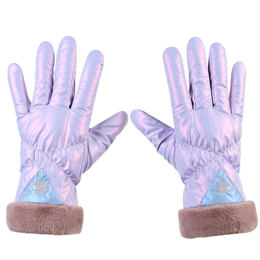 Women Ski Gloves Thickened Snow Motorcycle Gloves Soft Winter Mittens  Climbing