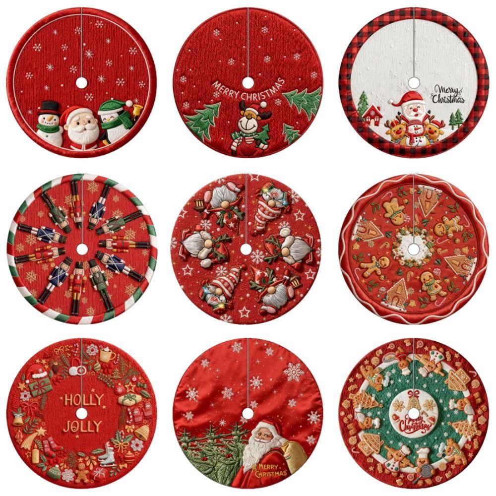Cartoon Printed Tree Surround Base 90CM Diameter Christmas Decorative Item Christmas Celebration