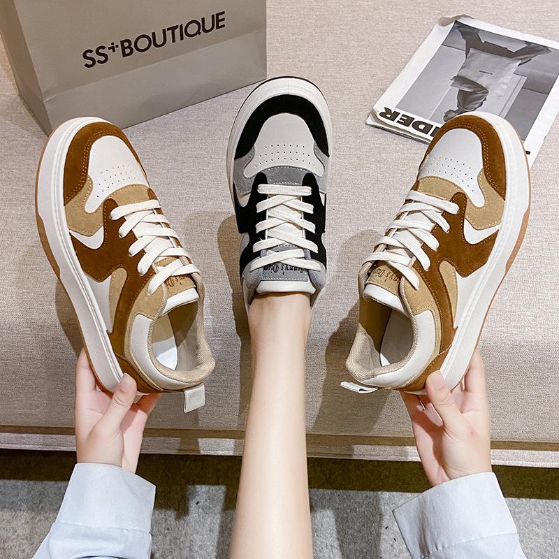Fashion Trend All-match Women's Flats Shoes Designer New Breathable Anti-Odor Thick-soled Casual Shoes Women Sneakers Student Board Shoe