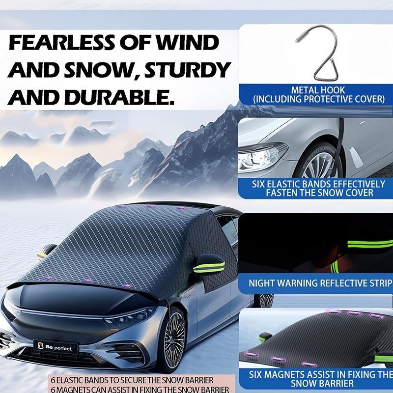 Automobile snow protection cover for front windshield, anti-freezing and anti-frost snow magnetic suction snow guard, car cover