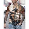 Men's 3D Printed Round Neck Casual T-shirt for Summer Wear Lightweight Breathable Trendy Versatile No Pressure Bear Pattern T-shirt