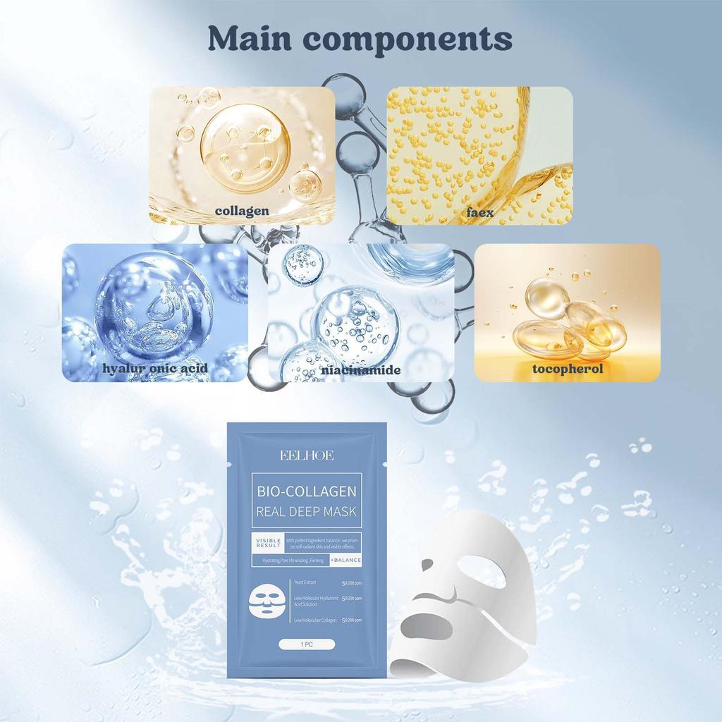Eelhoe Hyaluronic Acid Hydrating Facial Mask Sheet Masks for Face Hydrating Shrinking Pores Moisturizing Face Masks Skin Care