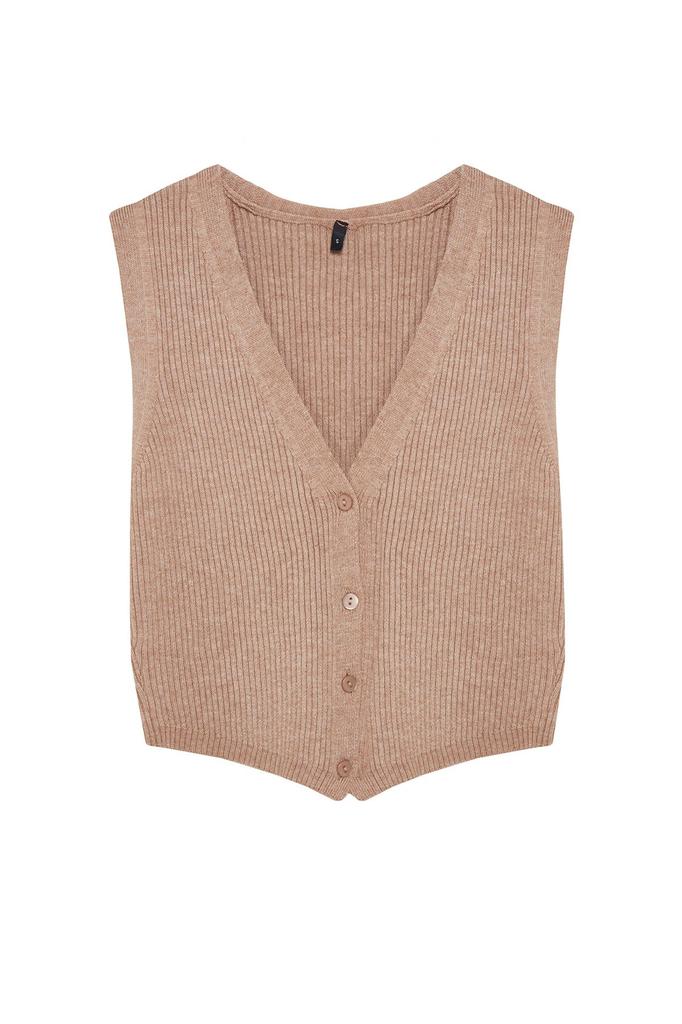 Women's Fashion Stylish Sweater Black Premium Yarn Special Yarn V-Neck Knitwear Vest