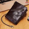 Humerpaul Fashion Women Wallets Genuine Leather Bi-fold Wallet Quality Designer RFID ID Card Holder With Coin Purse Chain Portfel Damski