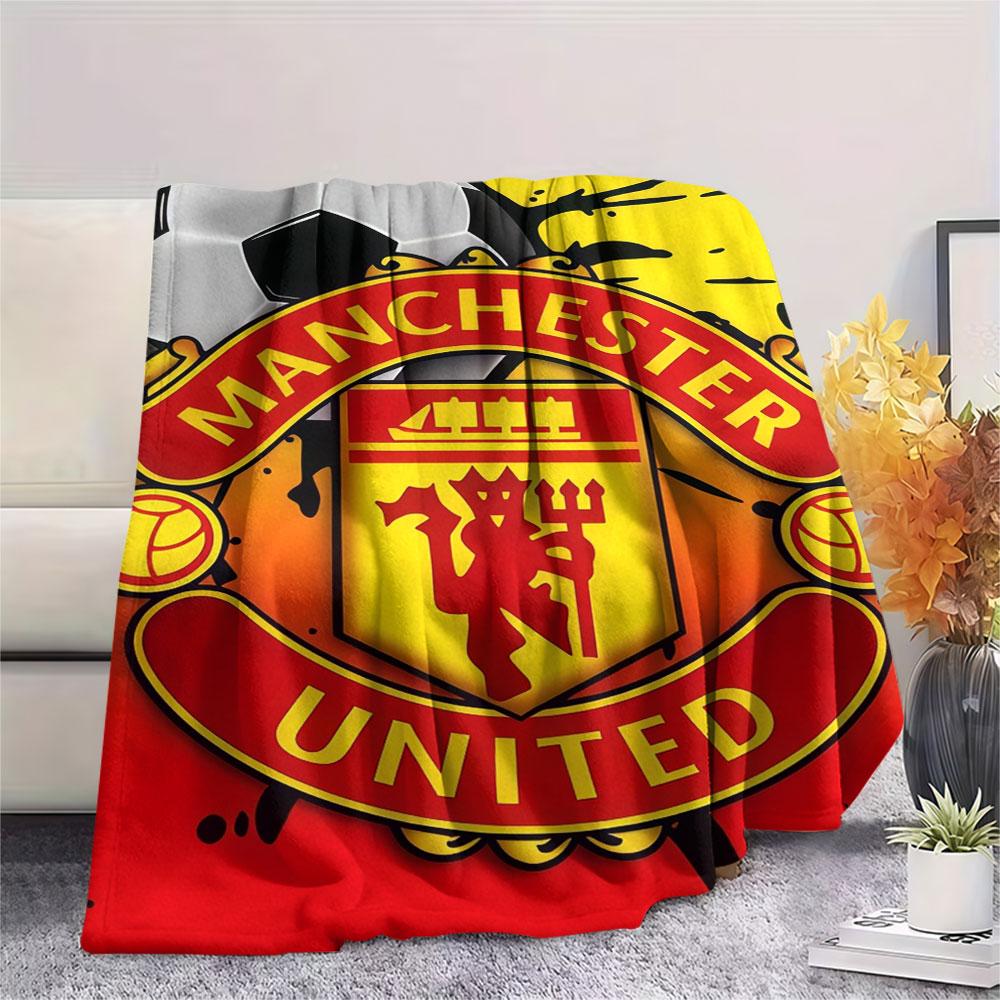 Glossy MUFC Stickers Blanket, High quality Comfortable for All Seasons, Home Decor, Warmth and Comfort